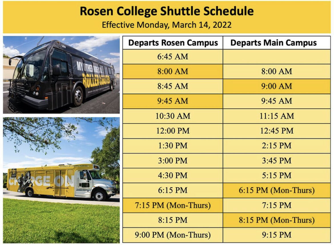 New Rosen Shuttle Schedule